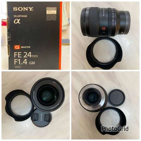 Sony 24 1.4 SEL24F14GM FE 24mm F1.4 E mount 連相機袋 帶 蓋 說明書 膠袋 (已放入盒)