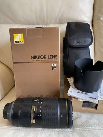 Nikon AF-S 80-400mm f/4.5-5.6G ED VR (90% new) box set
