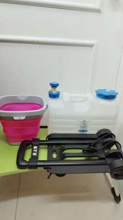 露營天上野車仔手推車戶外可摺水桶飲用水桶outdoor camping drinking water case bucket trolley