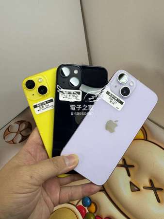 (完美14新機質素,有保 )Apple Iphone 14 128 256  紫色 黃色 黑色 午夜色 😍  😍香港行貨，實體雙卡 1️⃣#309 14 /