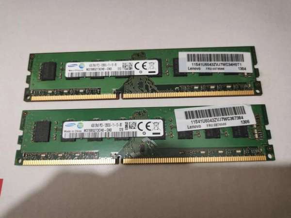Lenovo 4GB x2 DDR3-1600+Corsair 2GB x2 DDR3-1600 RAM 記憶體