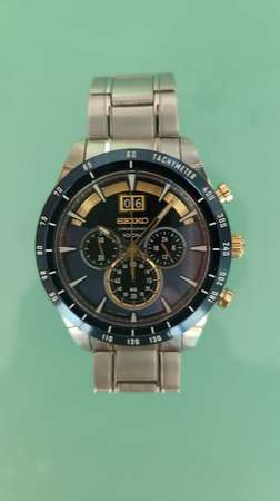 SEIKO Chronograph 100M 深藍色面 3針 計時錶