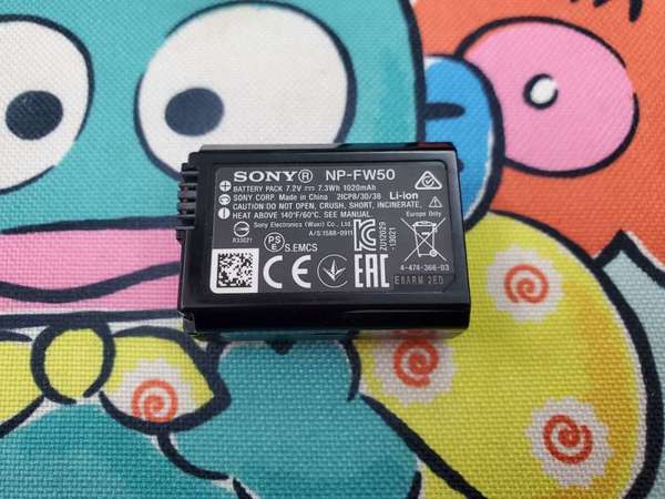 Sony NP-FW50 電池，A7II, A7, A5000, A5100, A6000, A6300, A6400, A6500, NEX6, NEX7