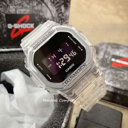 Montres Company 香港註冊公司 (28年老店) G-Shock 卡西歐 透明錶帶 DW-5600SKE-7 方形跳字 CASIO 兩款色有現貨
