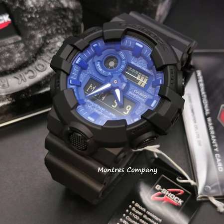 Montres Company香港註冊公司(28年老店) 卡西歐 CASIO G-Shock 藍黑色  GA-700BP-1A 有現貨