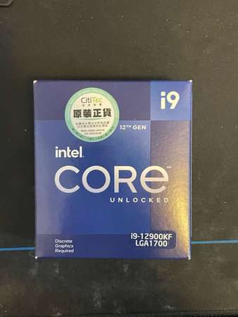 自用 Inter Core i9-12900KF 行貨帶盒