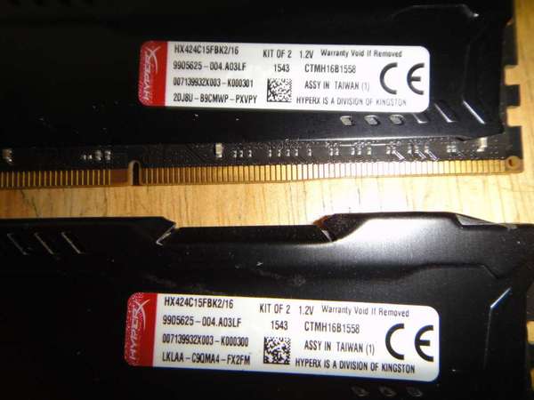 Desktop Ram Kingston 8GBx2 DDR4 2400 共16GB