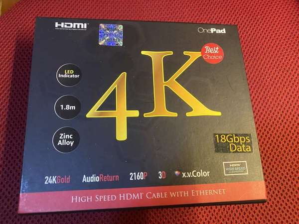 OnePad 4K HDMI cable 1.8m全新