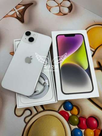 (超抵14 新機質素,有保 )Apple Iphone 14 128  紫色 白色 黑色 星光色 午夜色 😍  😍香港行貨，實體雙卡