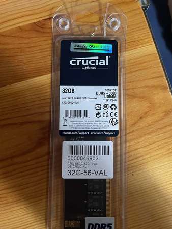 全新crucial ddr5-5600-value 32gb ram desktop