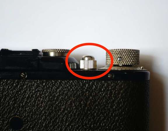 Leica I, II, III, Standard Shutter Release Guard (Metal, Nickle/Chrome)