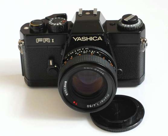 Yashica FR1 black body with Contax 50mm f1.4 Carl Zeiss T* Planar