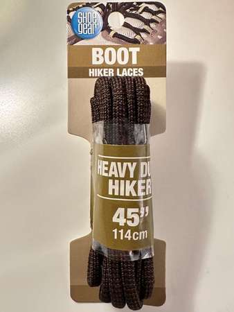 New SHOE GEAR Boot Hiker Laces Brown 45” 114cm 全新啡色長鞋帶 $50 灣仔交收