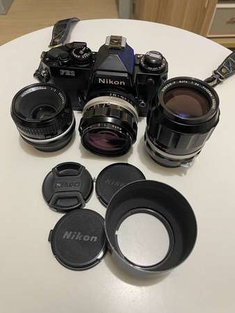 Nikon FE2 菲林相機 + Nikkor O 35mm f2 +  ai 50mm f2 + Nikkor P 105mm f2.5