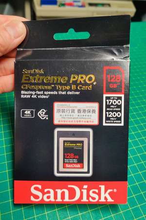 SanDisk Extreme PRO CFexpress Type-B 記憶卡 128GB [R:1700 W:1200]
