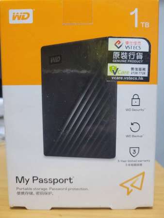 全新 WD My Passport 1TB 外置硬碟