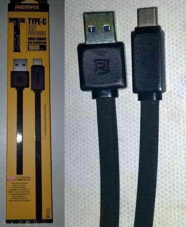 REMAX Type C USB Cable 1米長 黑色安卓充電數據連接線 私保3天 1 meter Length Guarantee 3 days ***每