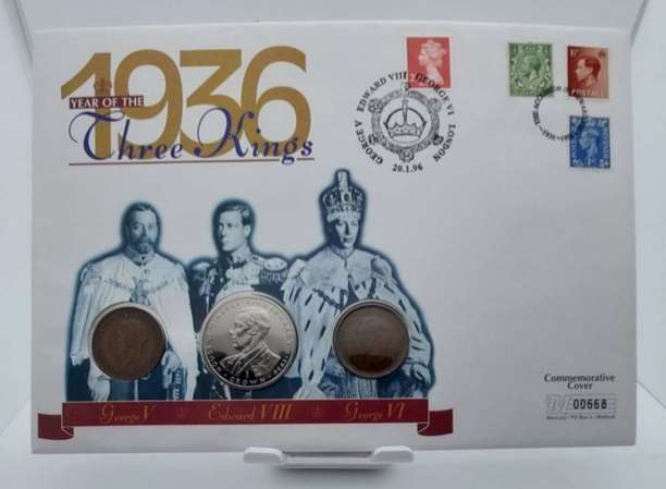 GREAT BRITAIN 1996 60th ANNIV YEAR OF 3 KINGS COMMEMORATIVE COIN COVER LONDON