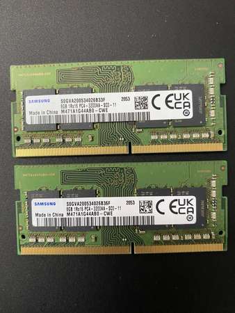 記憶體Samsung DDR4 3200 2x 8GB=16GB Paired RAM Kit PC4-25600 Laptop Notebook Mini P