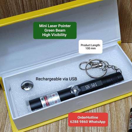 Mini Laser Pointer Green Beam High Visibility. Rechargeable via USB. 鐳射 激光 觀星筆.