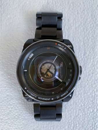 TACS automatic watch AVL II 相機鏡頭自動鋼帶手錶