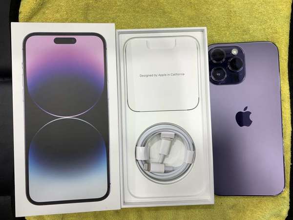 99%New iPhone 14 Pro Max 256GB 紫色香港行貨  電池98% 全套有盒有配件 自用首選超值