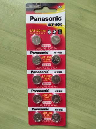 Panasonic 樂聲牌 AG10 / LR1130 / LR54 / G10A 鈕扣電池 Battery