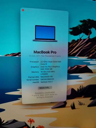 Apple Macbook pro 13 inch 2017 (16gb ram, 500gb ssd) 太空灰
