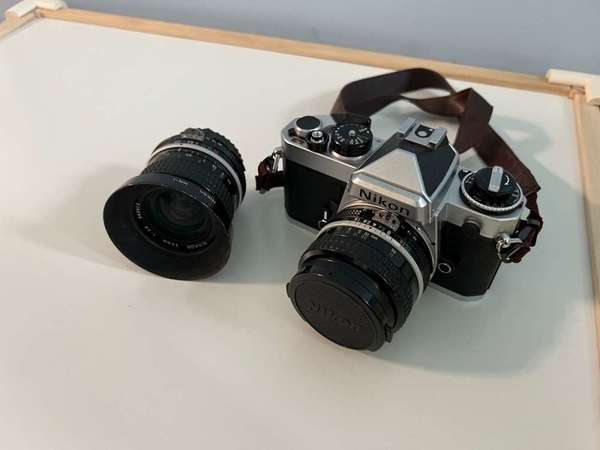 Nikon FE 菲林相機 + nikkor 50mm f1.8 + nikkor 24mm f2.8