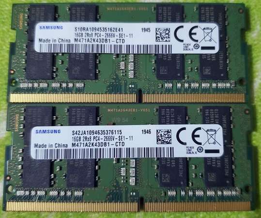 Lenovo Samsung 16GB DDR4-2666 (2Rx8 PC4-2666V-SE1-11) SO-DIMM notebook ram