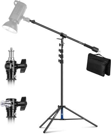 NEEWER 300cm Air Cushioned Aluminum Heavy Duty Light Stand  with Boom Arm 氣壓式燈架