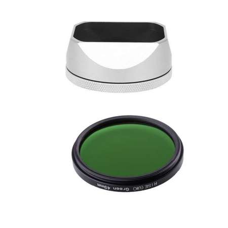 Haoge LH-X54W Square Metal Lens Hood With Green Filter For FujiFilm X100VI