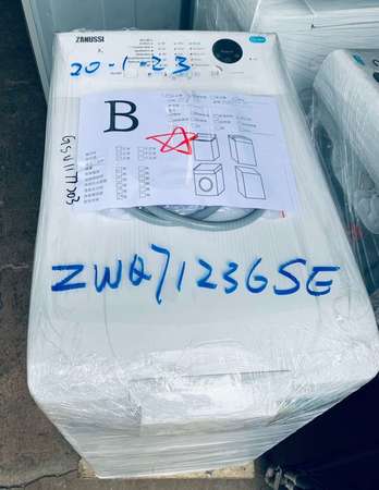 全新陳列品 - 上置式 洗衣機 金章 ZANUSSI ZWQ71236SE 1200轉 7kg 100%新 100%正常 **免費送貨及安裝(原廠保用)+++