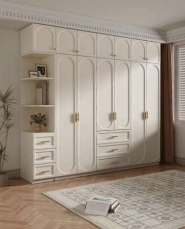 French cream style solid wood cabinet wardrobe