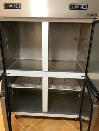 商用冷藏柜厨房冷冻保鲜柜开门唔锈钢大容量双温立式冰柜