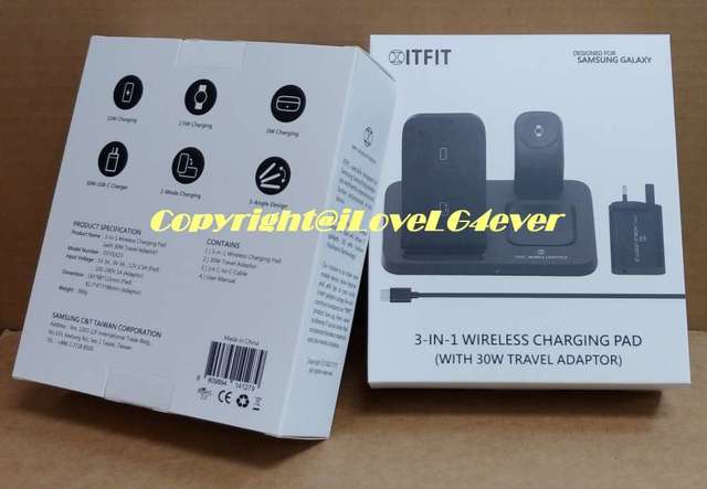Samsung C&T ITFIT 3-IN-1 Wireless Charging Pad, ITFITEX23三星三合一無線充電板,w/30W UK火牛