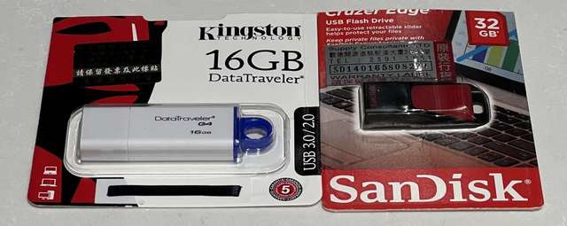 SanDisk Cruzer Edge 32GB + Kingston DataTraveler 16GB