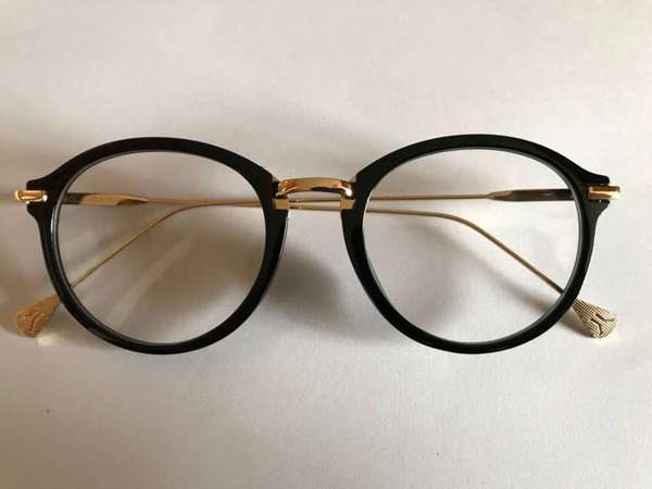 鍍金黑金色梨形眼鏡(A5)