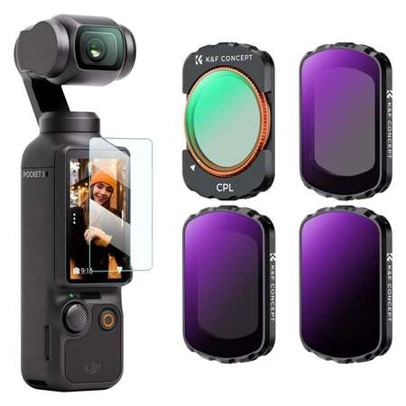 K&F Concept Magnetic CPL ND Filters Set For DJI Osmo Pocket 3 磁吸減光、偏光濾鏡套裝