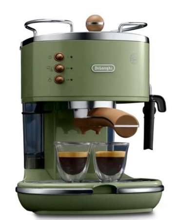 De'Longhi 迪朗奇 德龍 Icona Vintage 意式早餐復古系列半自動咖啡機 (橄欖綠) ECOV311.GR