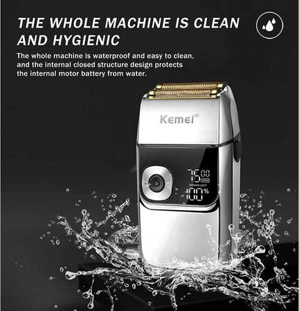 KEMEI -2 IN 1 PERFECT RAZOR (Silver Edition)- High-quality LCD display screen