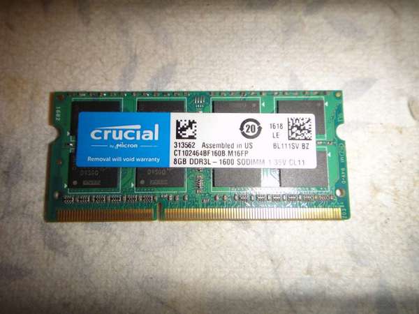 Crucial DDR3L 1600 8G SO-DIMM Notebook Ram