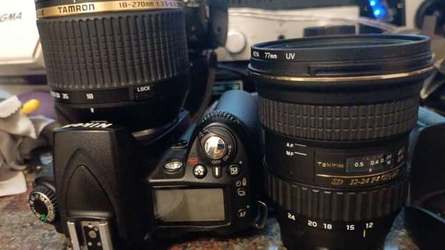 放逾90%新無花mo有塵Nikon D90機身連TAMRON 18-270mm B003及TOKINA 12-24mm f4SD IF DX鏡=$$1900
