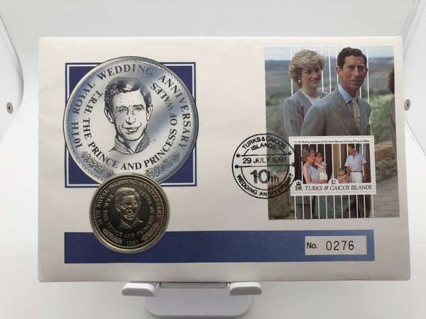 (1991)10TH Royal Wedding commemorative coin stamp cover