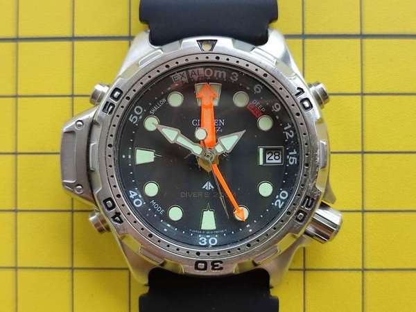極罕有 Citizen Aqualand Promaster GN-4-S 5813-F80065 200m Black dial diver watch