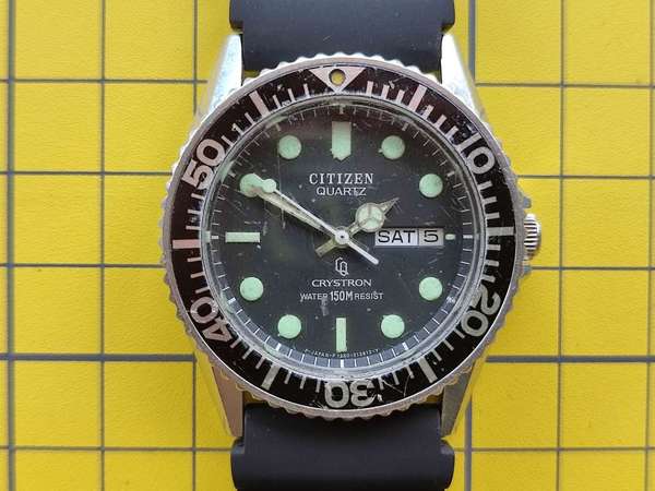 舊裝星晨石英潛水錶 vintage citizen crystron quartz watch