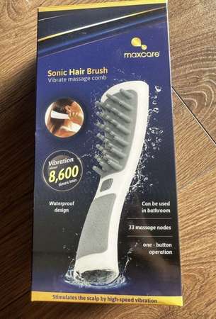 原價$400 防脫髪,聲波電動按摩髪梳-Maxcare Sonic Hair Brush Vibrate Massage