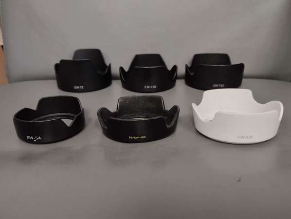 二手副廠Canon鏡頭遮光罩 EW-54、EW-60C、EW-63C(白)、EW-72、EW-73B、EW73D共6款