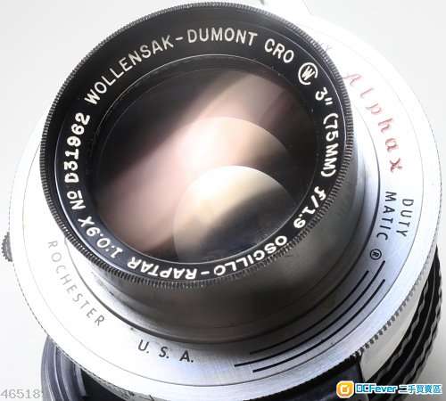 Wollensak-Dumont CRO Oscillo-Raptar 75/1.9(改Nikon)真正鏡皇，媲美大電影鏡，合 A7，GFX