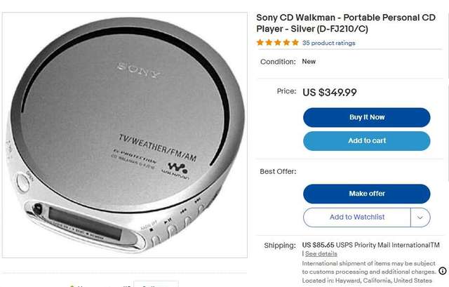 Sony Discman D-FJ210 Portable(防震)CD Player AM/FM/Weather(靚聲)